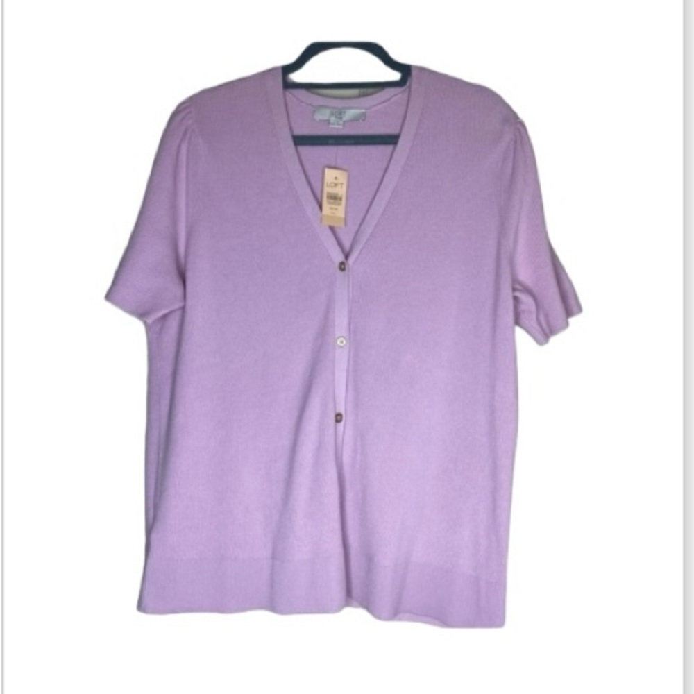 Loft Plus Cotton Cardigan NWT SS Button Front Sz 16-18